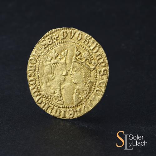 REYES CATÓLICOS. Castellano. SEVILLA. Escudo entre S - S. La