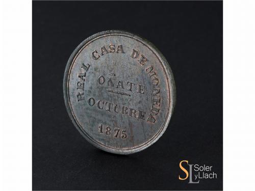 CARLOS VII Pretendiente. 5 Pesetas. 1875. OÑATE. 21,11 grs. 