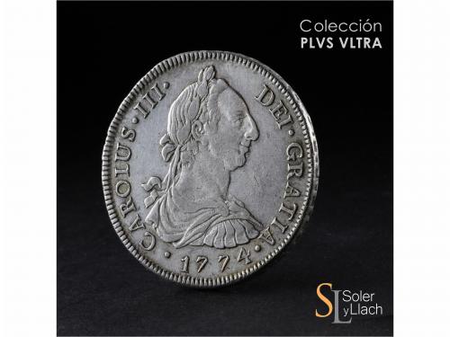 CARLOS III. 8 Reales. 1774. LIMA. M.J. 26,91 grs. Restos de 