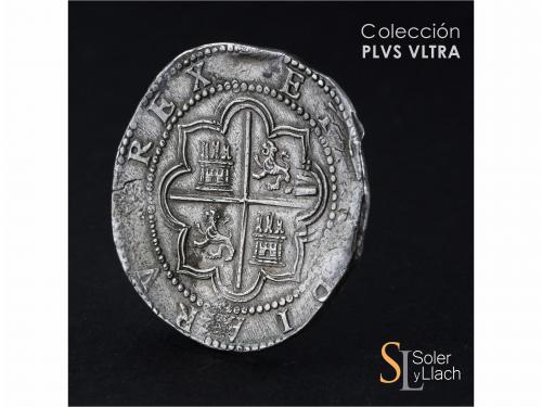 FELIPE II. 8 Reales. S/F. LIMA. D. Anv.: estrella / D roel e