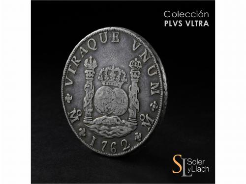 CARLOS III. 8 Reales. 1762. MÉXICO. M.F. 26,65 grs. Columnar