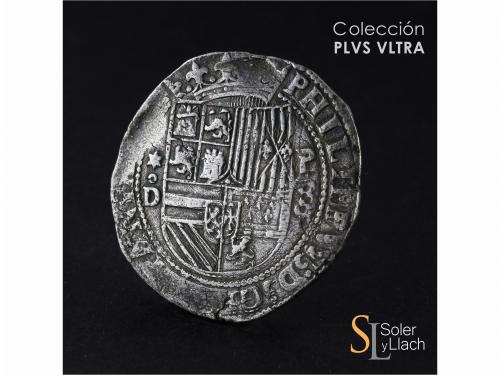 FELIPE II. 8 Reales. S/F. LIMA. D. Anv.: Estrella / D roel e