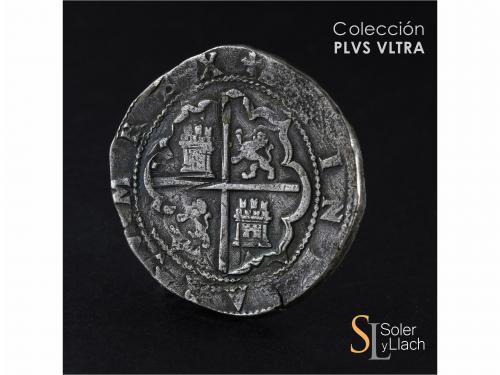 FELIPE II. 8 Reales. S/F. LIMA. D. Anv.: Estrella / D roel e