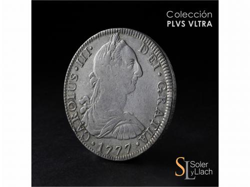 CARLOS III. 8 Reales. 1777. MÉXICO. F.F. 26,74 grs. Pátina. 