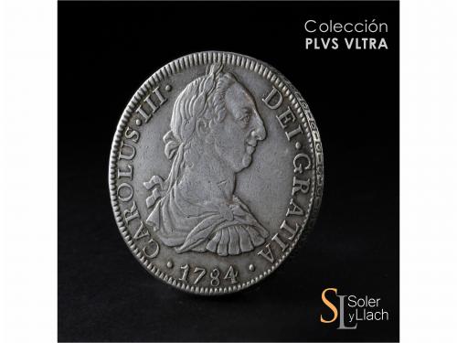 CARLOS III. 8 Reales. 1784. MÉXICO. F.F. 27 grs. Pequeños go