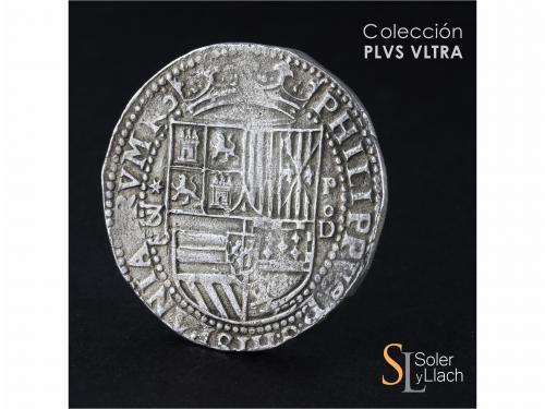 FELIPE II. 8 Reales. S/F. LIMA. Anv.: Estrella / 8 abierto -