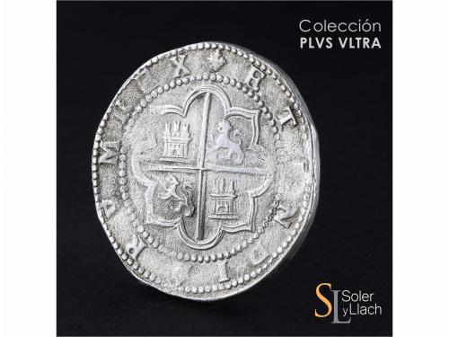 FELIPE II. 8 Reales. S/F. LIMA. Anv.: Estrella / 8 abierto -