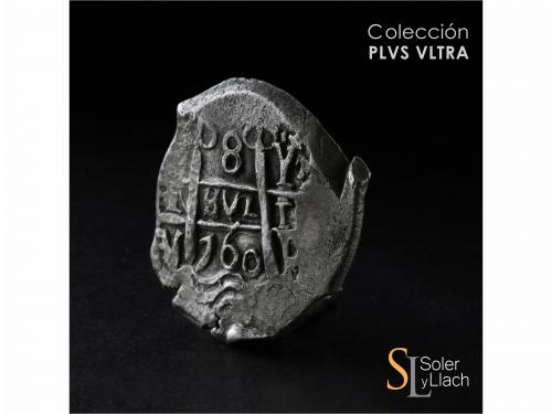 CARLOS III. 8 Reales. 1760. POTOSÍ. V.-Y. 26,53 grs. Ensayad