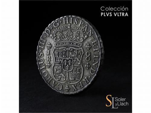 CARLOS III. 8 Reales. 1767. POTOSÍ. J.R. 27 grs. Columnario.