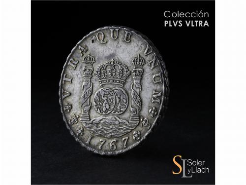 CARLOS III. 8 Reales. 1767. POTOSÍ. J.R. 27 grs. Columnario.