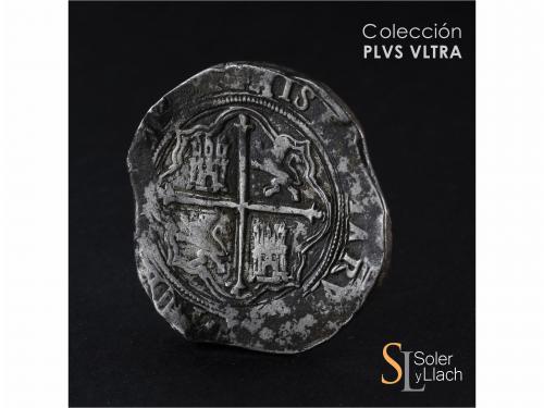 FELIPE II. 8 Reales. S/F. MÉXICO. O. Anv.: M roel encima / O