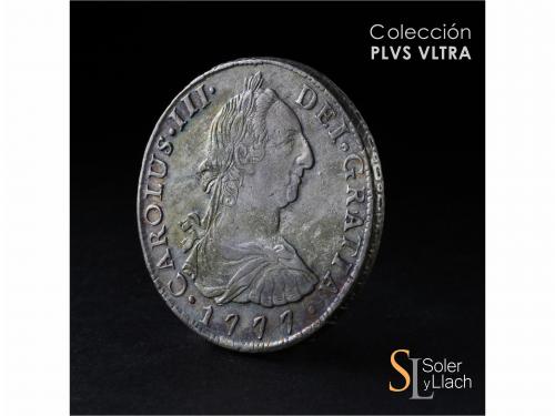 CARLOS III. 8 Reales. 1777. POTOSÍ. P.R. 26,86 grs. Doble pá