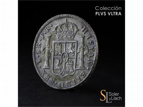 CARLOS III. 8 Reales. 1777. POTOSÍ. P.R. 26,86 grs. Doble pá