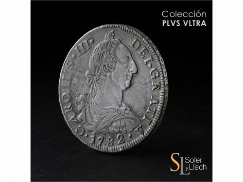 CARLOS III. 8 Reales. 1782. POTOSÍ. P.R. 26,88 grs. Variante