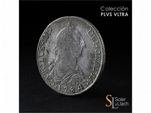 CARLOS III. 8 Reales. 1784. POTOSÍ. P.R. 26,71 grs. Pátina. 