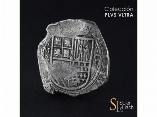 FELIPE II. 8 Reales. S/F. MÉXICO. F roel encima. Anv.: M roe