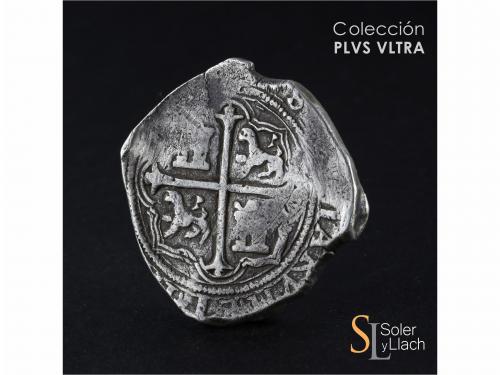 FELIPE II. 8 Reales. S/F. MÉXICO. F roel encima. Anv.: M roe