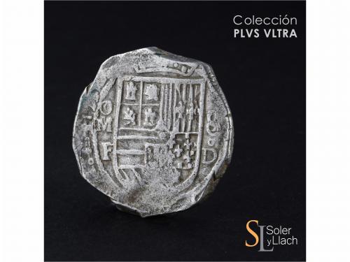 FELIPE II. 8 Reales. S/F. MÉXICO. F.D. Anv.: M roel encima /