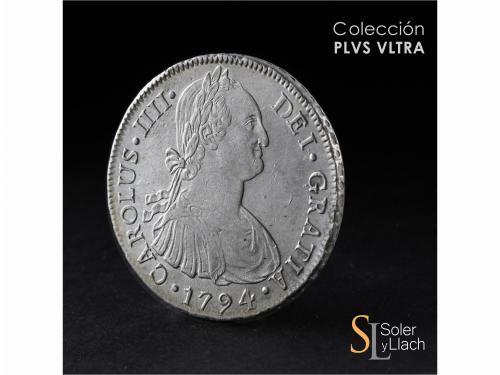 CARLOS IV. 8 Reales. 1794. LIMA. I.J. 27,28 grs. Restos de b