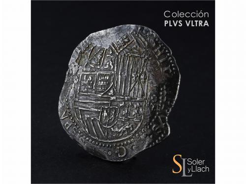 FELIPE II. 8 Reales. S/F. POTOSÍ. A. Anv.: P / A - Escudo - 