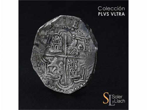 FELIPE II. 8 Reales. S/F. POTOSÍ. BR (nexada). Anv.: P / BR 