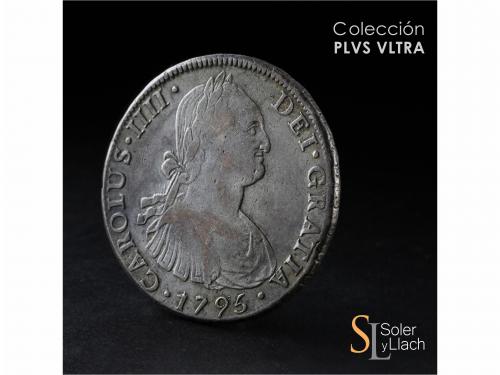 CARLOS IV. 8 Reales. 1795. SANTIAGO. D.A. 26,76 grs. Ligera 