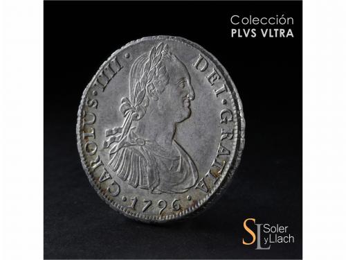 CARLOS IV. 8 Reales. 1796. SANTIAGO. D.A. 26,91 grs. Cuño le