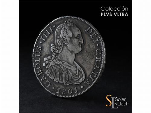 CARLOS IV. 8 Reales. 1801. SANTIAGO. A.J. 26,91 grs. Pátina.