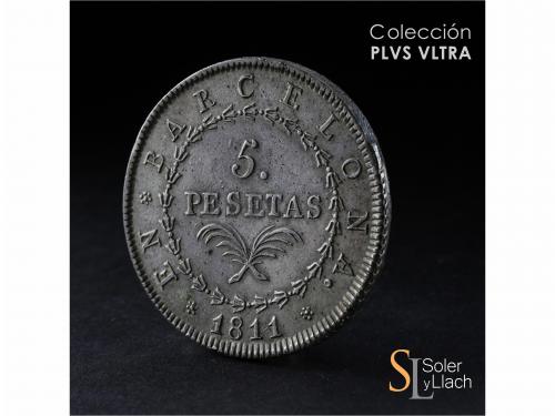 OCUPACIÓN NAPOLEÓNICA de CATALUNYA. 5 Pesetas. 1811. BARCELO