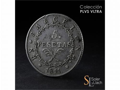 OCUPACIÓN NAPOLEÓNICA de CATALUNYA. 5 Pesetas. 1811. BARCELO