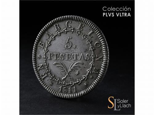OCUPACIÓN NAPOLEÓNICA de CATALUNYA. 5 Pesetas. 1811. BARCELO