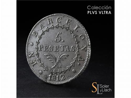 OCUPACIÓN NAPOLEÓNICA de CATALUNYA. 5 Pesetas. 1812. BARCELO