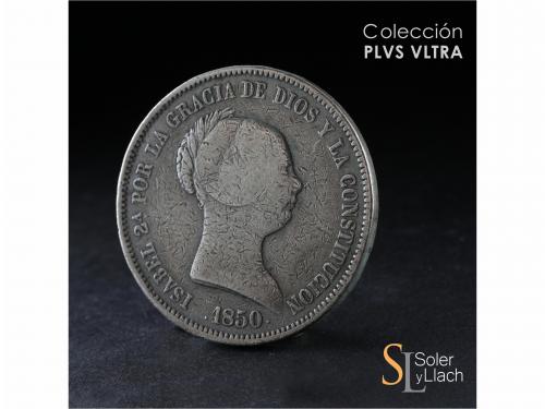 ISABEL II. 20 Reales. 1850. BARCELONA. 25,57 grs. Ha estado 