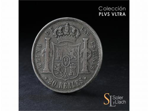 ISABEL II. 20 Reales. 1850. BARCELONA. 25,57 grs. Ha estado 