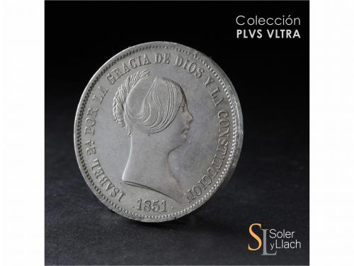 ISABEL II. 20 Reales. 1851. BARCELONA. 26,15 grs. Levísimas 
