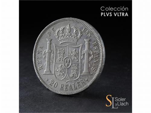 ISABEL II. 20 Reales. 1851. BARCELONA. 26,15 grs. Levísimas 