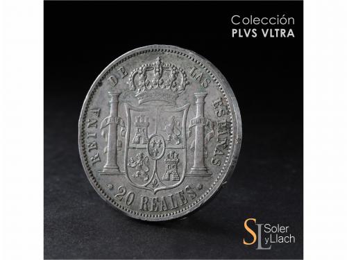 ISABEL II. 20 Reales. 1852. BARCELONA. 26,22 grs. Acuñación 