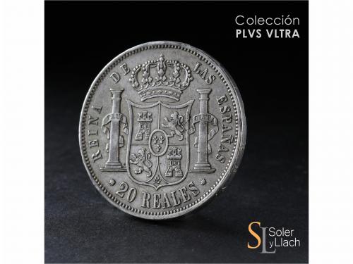ISABEL II. 20 Reales. 1863. BARCELONA. 25,88 grs. Pequeños g