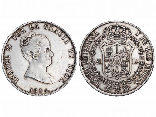 ISABEL II. 20 Reales. 1834. MADRID. N.C. 26,89 grs. Limpiada