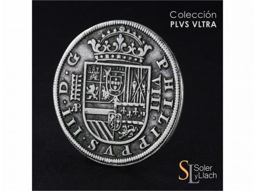 FELIPE III. 8 Reales. 1614. SEGOVIA. AR. 26,54 grs. 4 flores