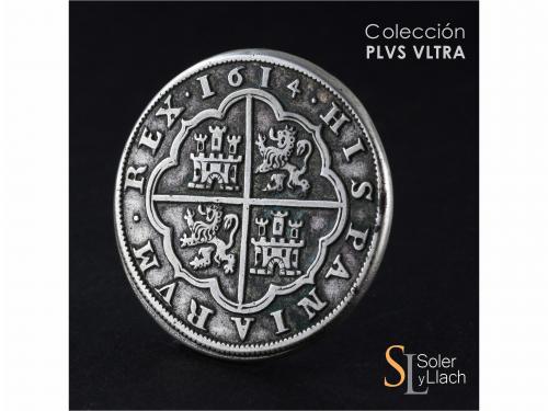 FELIPE III. 8 Reales. 1614. SEGOVIA. AR. 26,54 grs. 4 flores