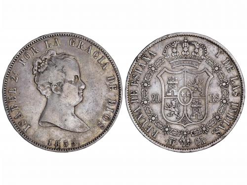 ISABEL II. 20 Reales. 1835. MADRID. C.R. 26,81 grs. Pátina. 