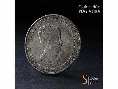ISABEL II. 20 Reales. 1848. MADRID. C.L. 26,16 grs. Pátina. 
