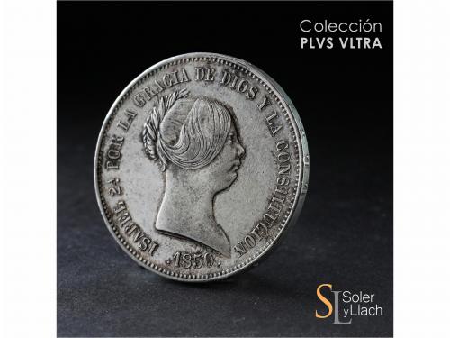ISABEL II. 20 Reales. 1850. MADRID. 25,98 grs. Pátina irregu