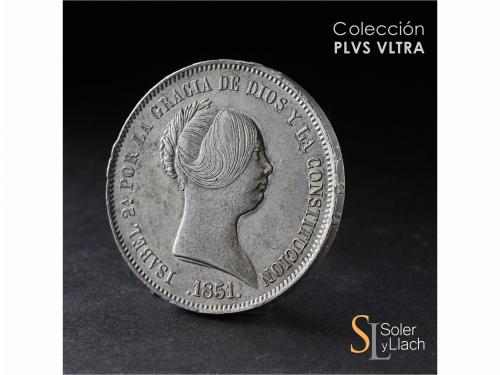 ISABEL II. 20 Reales. 1851. MADRID. 26,08 grs. Acuñación alg