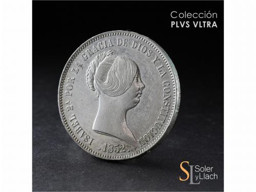ISABEL II. 20 Reales. 1852. MADRID. 25,97 grs. Acuñación alg
