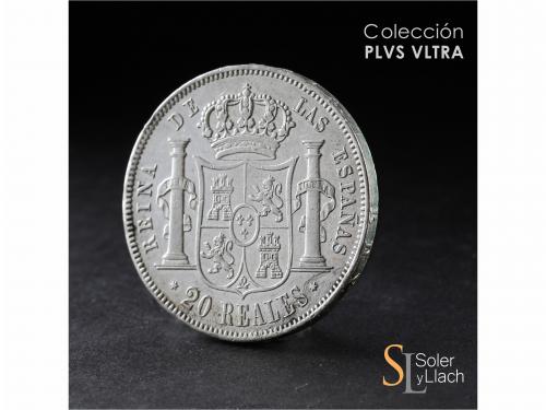 ISABEL II. 20 Reales. 1852. MADRID. 25,97 grs. Acuñación alg