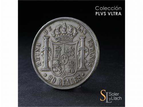 ISABEL II. 20 Reales. 1856. MADRID. 25,79 grs. MBC+. / Choic