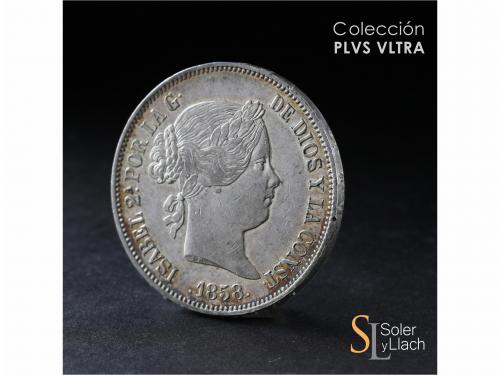 ISABEL II. 20 Reales. 1858. MADRID. 25,88 grs. Pequeños golp