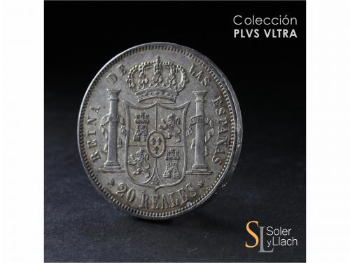 ISABEL II. 20 Reales. 1858. MADRID. 25,88 grs. Pequeños golp